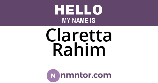 Claretta Rahim