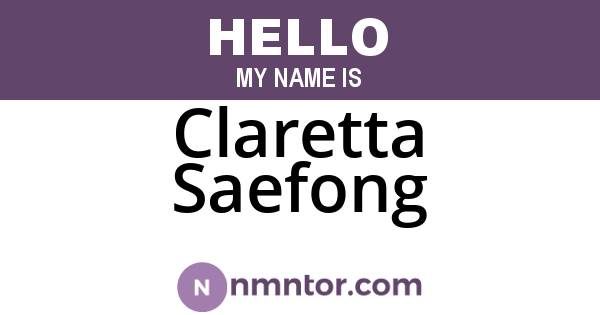 Claretta Saefong