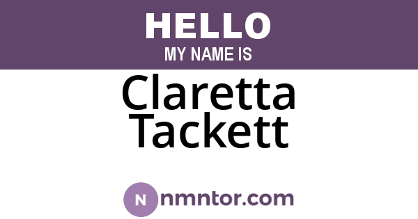 Claretta Tackett