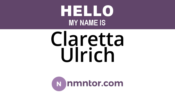 Claretta Ulrich
