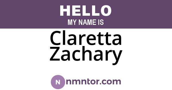 Claretta Zachary