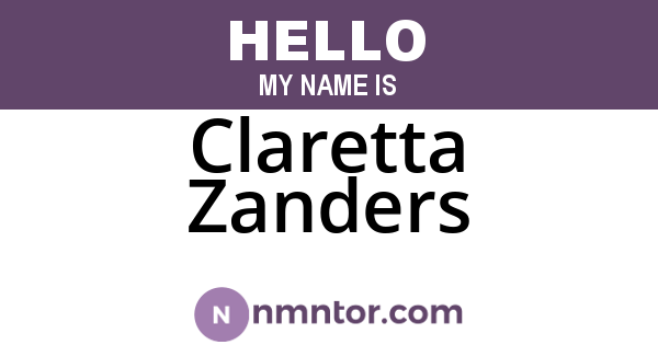 Claretta Zanders