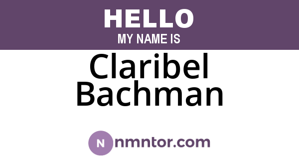 Claribel Bachman