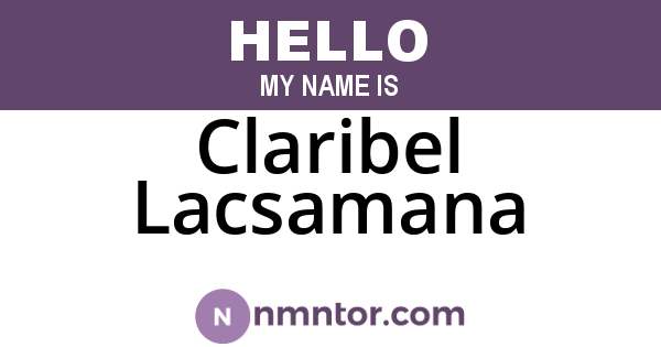 Claribel Lacsamana