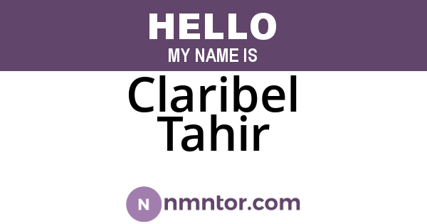 Claribel Tahir