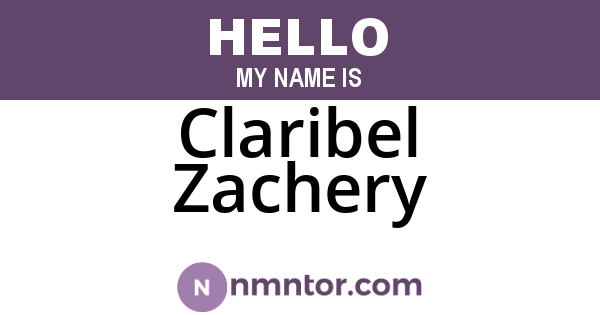 Claribel Zachery