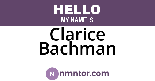 Clarice Bachman