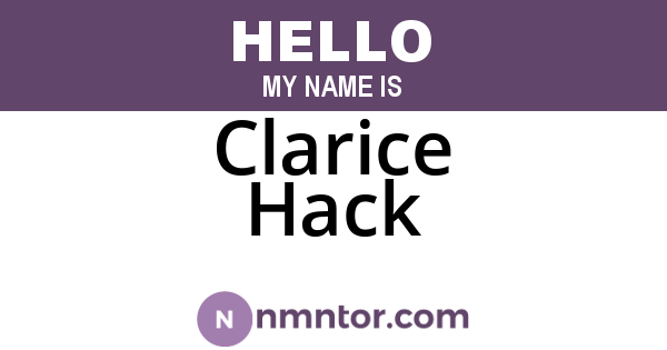 Clarice Hack
