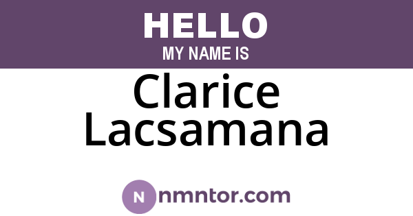 Clarice Lacsamana