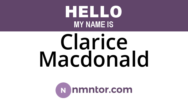 Clarice Macdonald