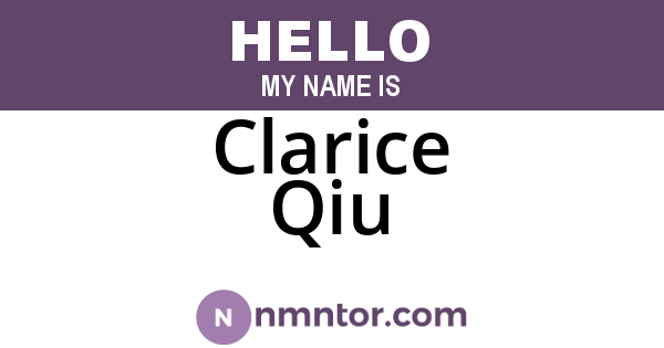 Clarice Qiu
