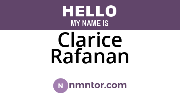 Clarice Rafanan
