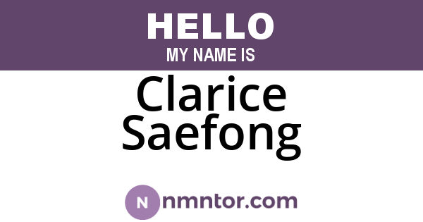 Clarice Saefong