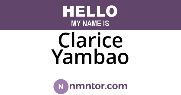 Clarice Yambao