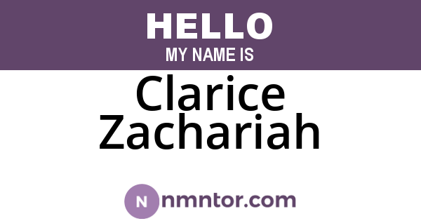 Clarice Zachariah