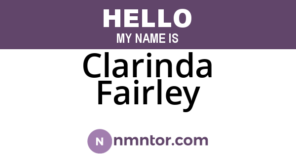 Clarinda Fairley