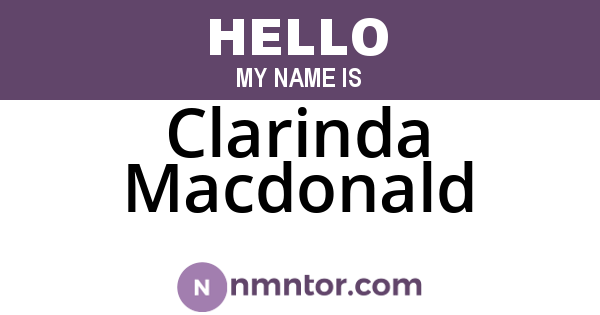 Clarinda Macdonald