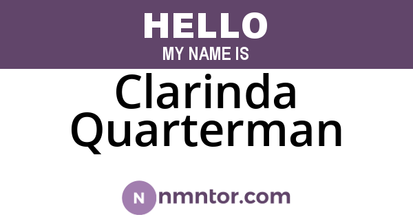 Clarinda Quarterman