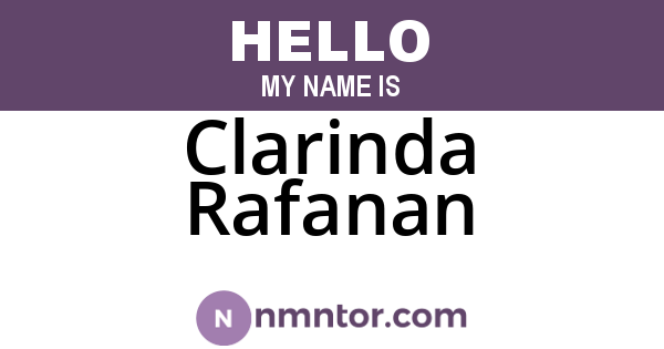 Clarinda Rafanan