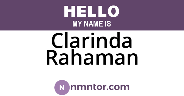 Clarinda Rahaman