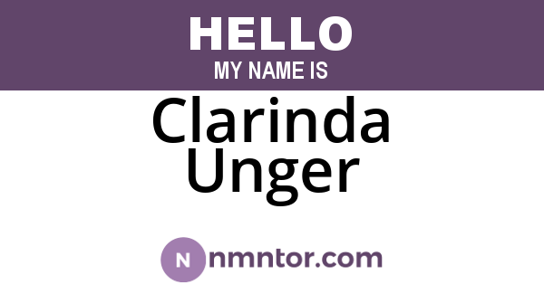 Clarinda Unger