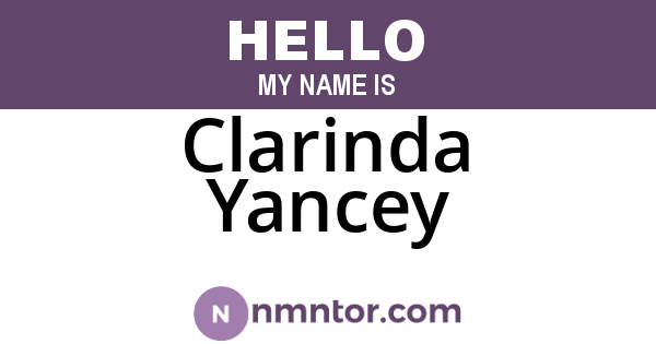 Clarinda Yancey