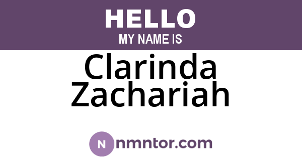Clarinda Zachariah