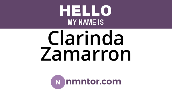 Clarinda Zamarron