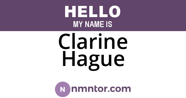 Clarine Hague