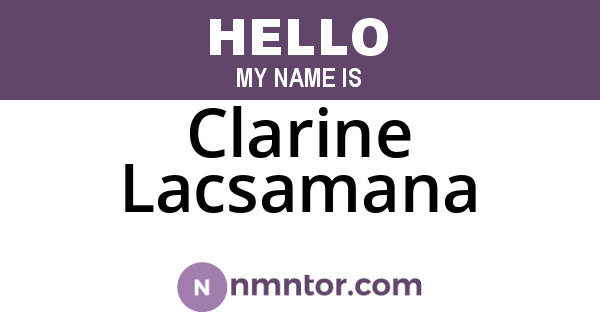 Clarine Lacsamana