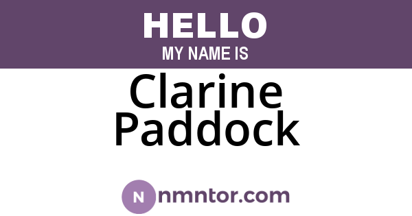 Clarine Paddock