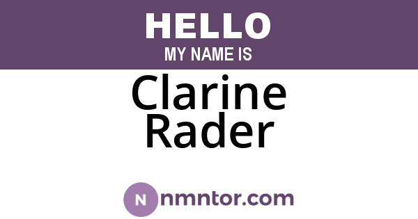 Clarine Rader