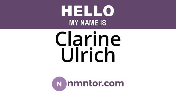 Clarine Ulrich