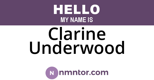 Clarine Underwood