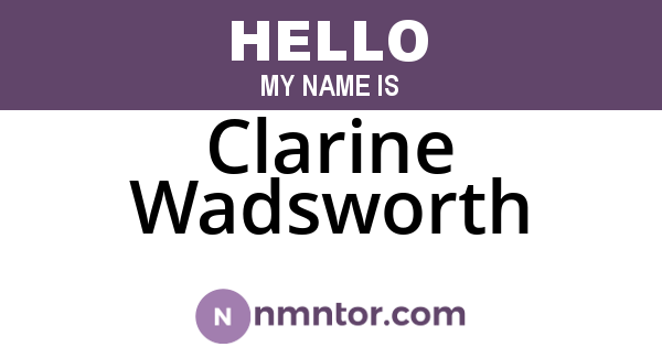 Clarine Wadsworth