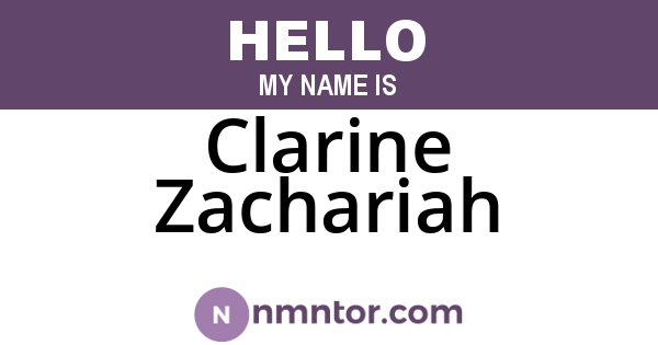 Clarine Zachariah