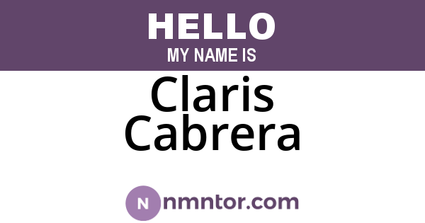 Claris Cabrera