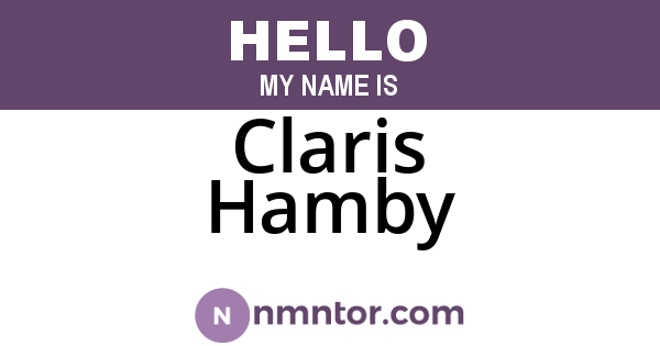 Claris Hamby