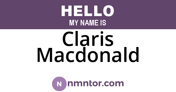 Claris Macdonald