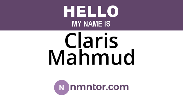 Claris Mahmud