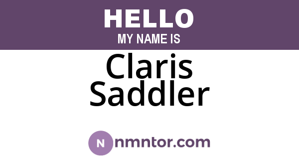 Claris Saddler