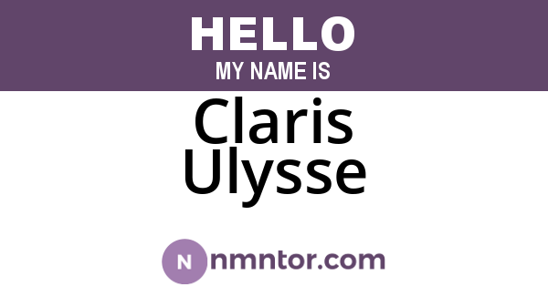 Claris Ulysse