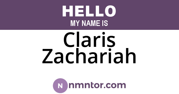 Claris Zachariah