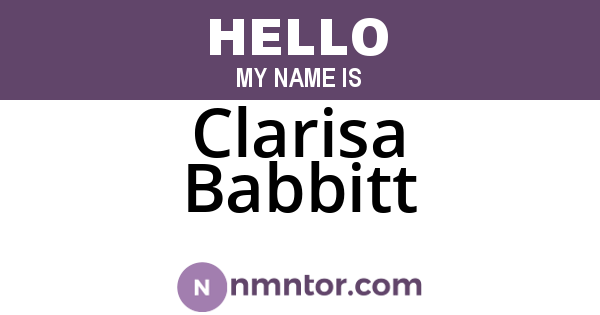 Clarisa Babbitt