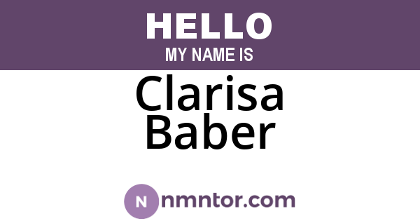 Clarisa Baber