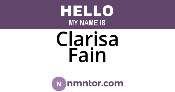 Clarisa Fain