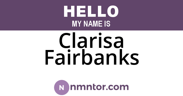 Clarisa Fairbanks
