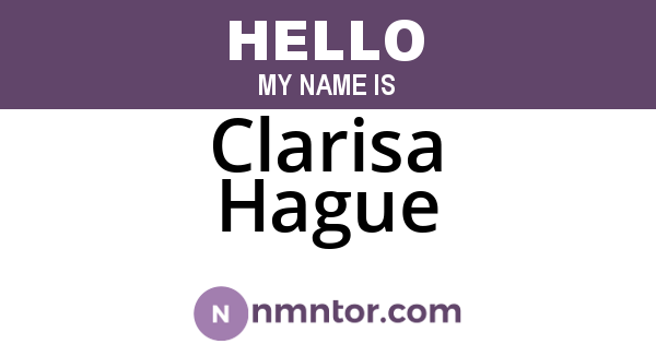 Clarisa Hague