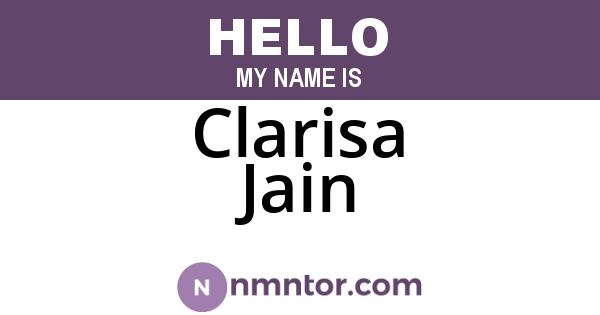 Clarisa Jain