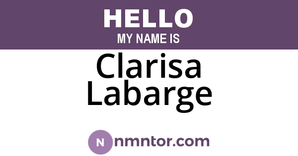 Clarisa Labarge
